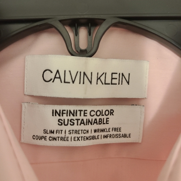 CK Men's Pink Dress Shirt Size 15.5 32/33 Slim Fit - Picture 3 of 7